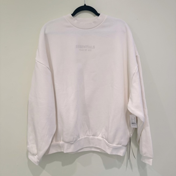 Fear Of God Essentials Cloud Dancer Crew Neck Sweatshirt Men’s L NWT - Picture 4 of 9